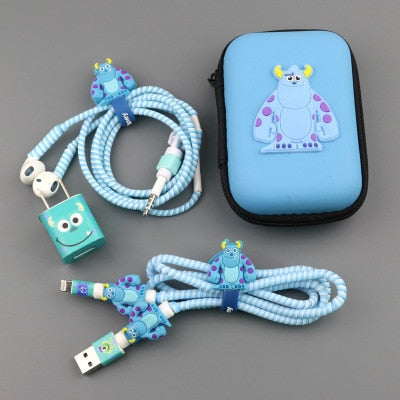 Three In One Cartoon USB Cable Earphone Protector
