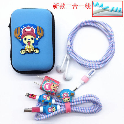 Three In One Cartoon USB Cable Earphone Protector