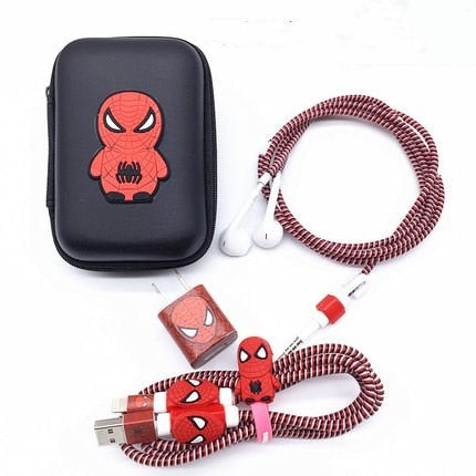 Three In One Cartoon USB Cable Earphone Protector
