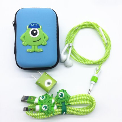 Three In One Cartoon USB Cable Earphone Protector