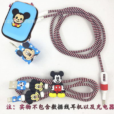Three In One Cartoon USB Cable Earphone Protector