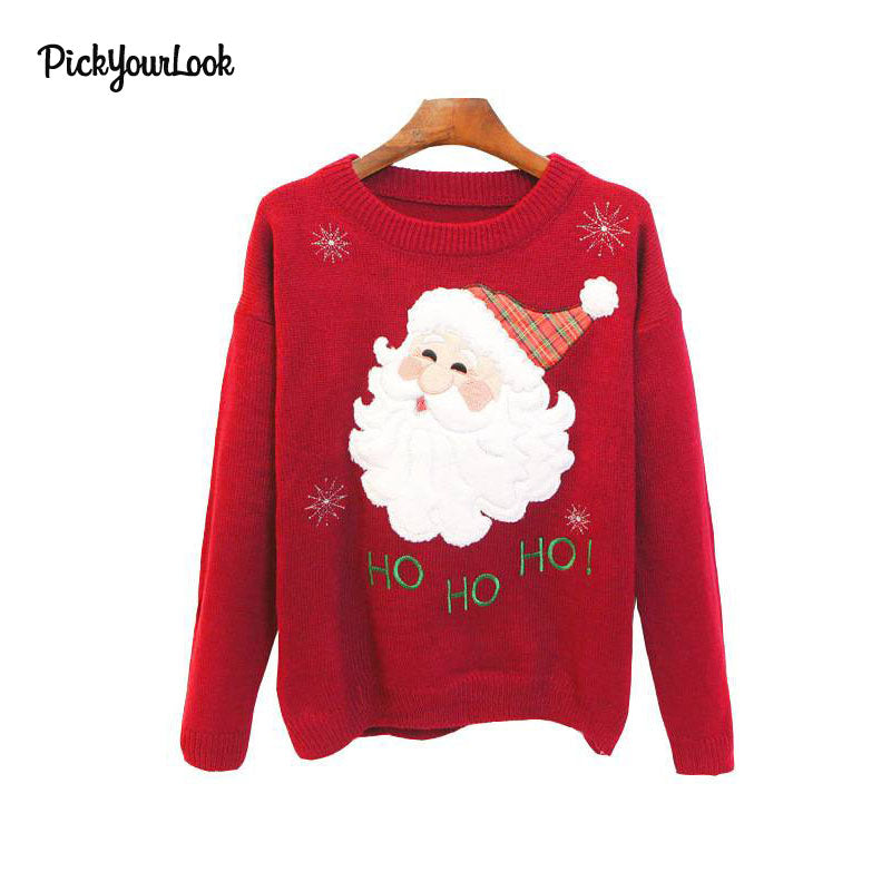 Women Winter Christmas Santa Claus Sweater