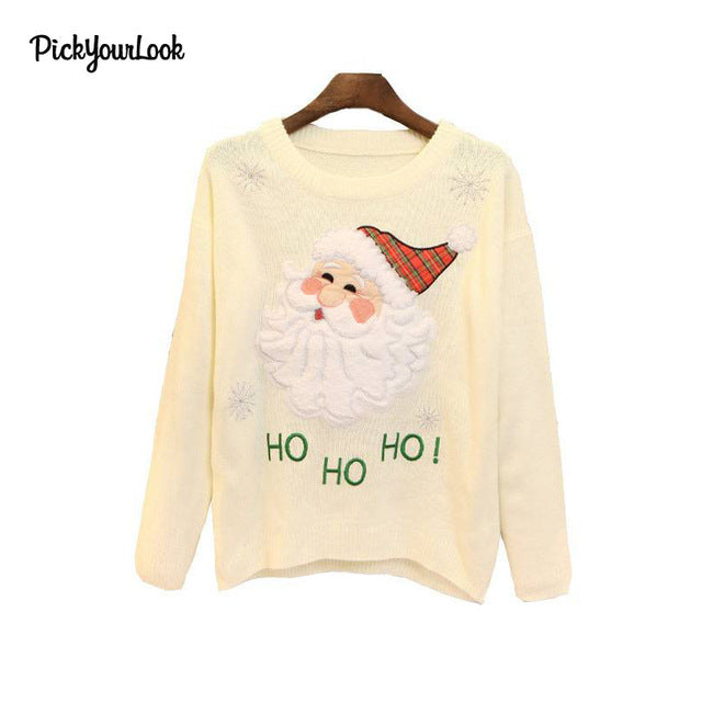 Women Winter Christmas Santa Claus Sweater