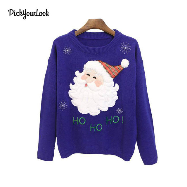 Women Winter Christmas Santa Claus Sweater